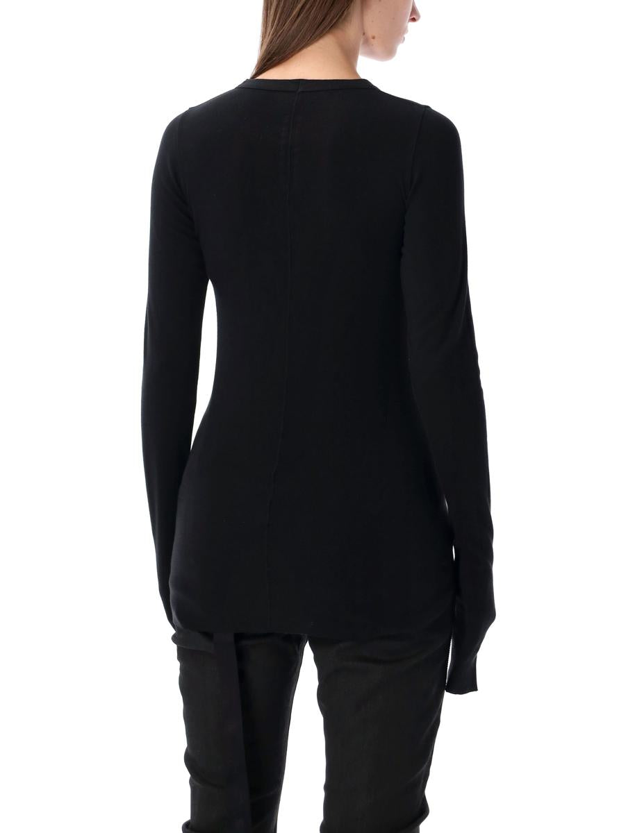 Rick Owens Drkshdw Svart Ribbed Ls T-shirt