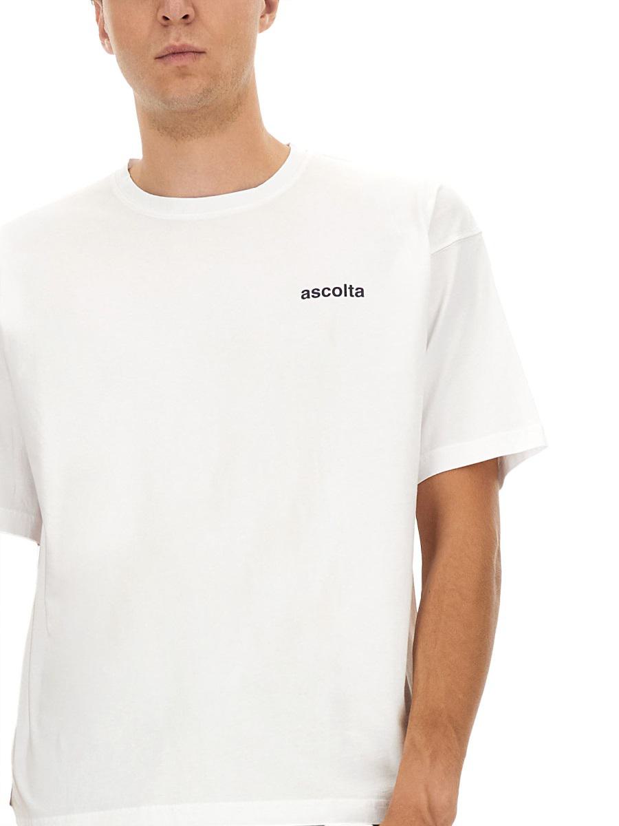 Aspesi T-shirt med trycket "Lyssna"