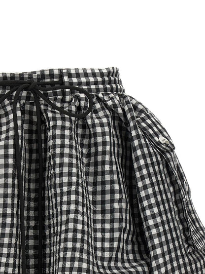 Ganni 'Crinkled Check Mini Bubble' Kjol