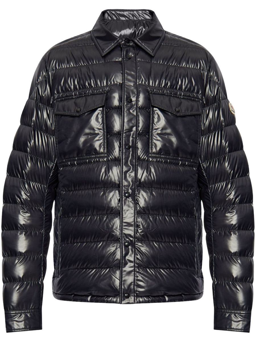 Moncler Blå Dunjacka Med Tryckknappar Framtill