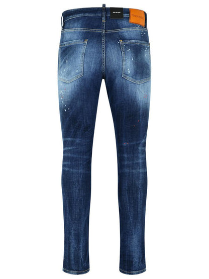 DSQUARED2 'Cool Guy' Mellanblå Tvättade Bomullsdenimjeans