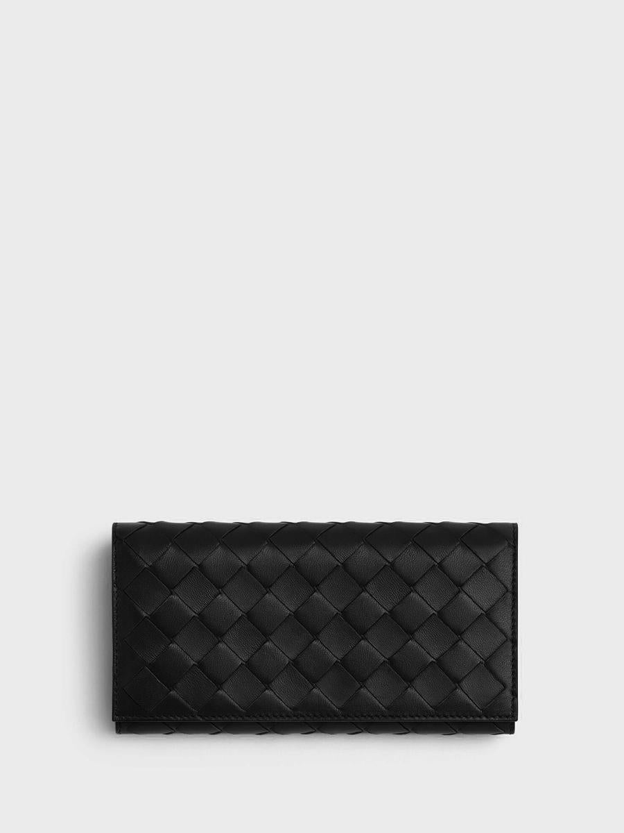 Bottega Veneta flätad plånbok med stor flik accessoarer