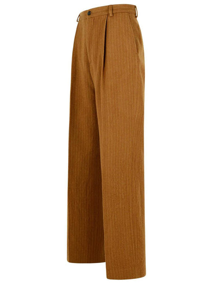 Dries Van Noten 'Penrud' raka bruna yllebyxor