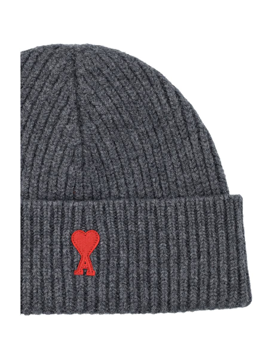 AMI Paris De Coeur Wool Beanie Grå