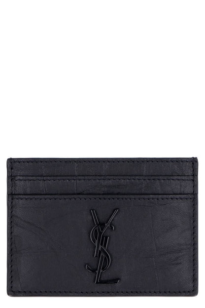 Saint Laurent Cocco-mönstrat läderkortshållare