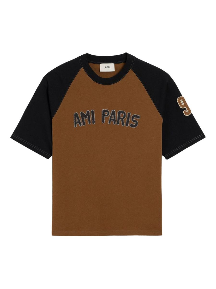 AMI Paris bomullsfärgblocks-t-shirt