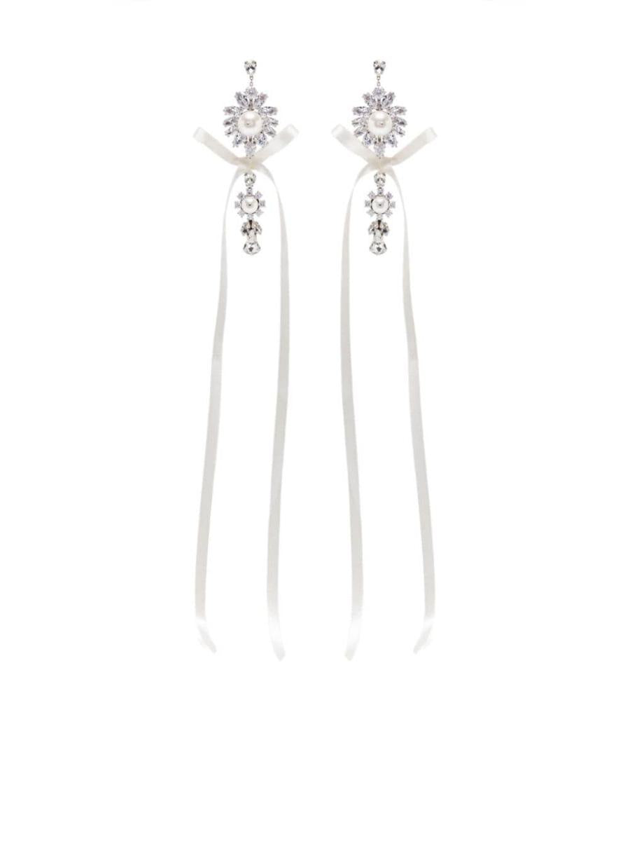 Simone Rocha Diamant- &amp; Pärlörhängen med Rosett, Tillbehör