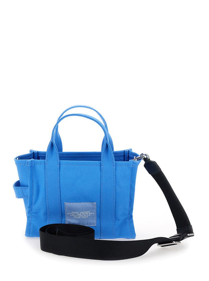 'The Small Tote Bag' blå handväska med logotyp framtill i bomull för kvinnor
