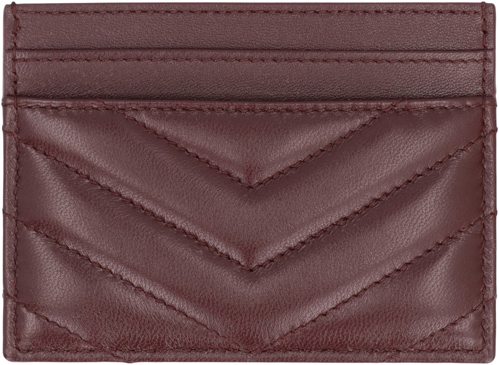Saint Laurent Cassandre korthållare i quiltat läder