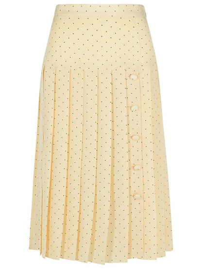Alessandra Rich Cream Sidenkjol