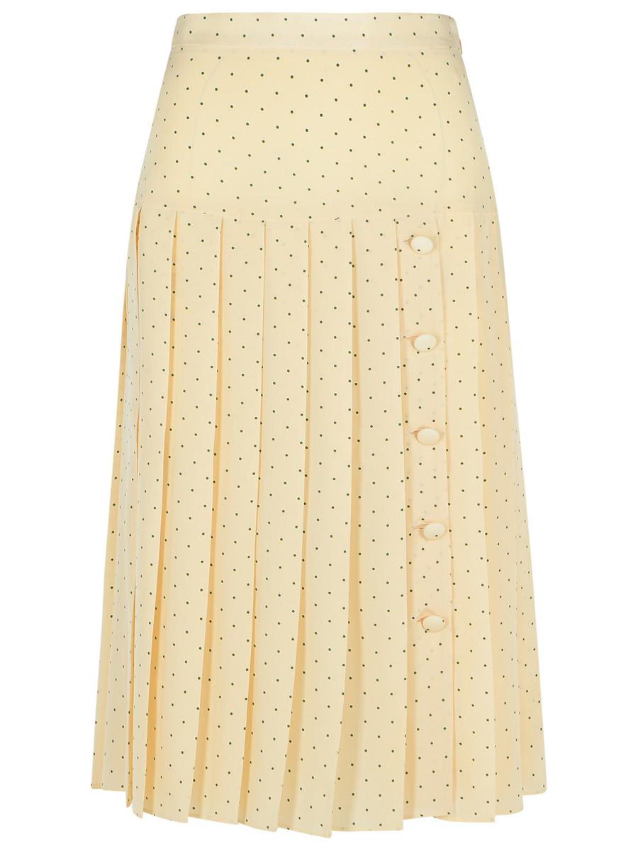 Alessandra Rich Cream Sidenkjol