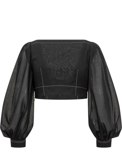 Philosophy Di Lorenzo Serafini Voile Crop Top med sömmar