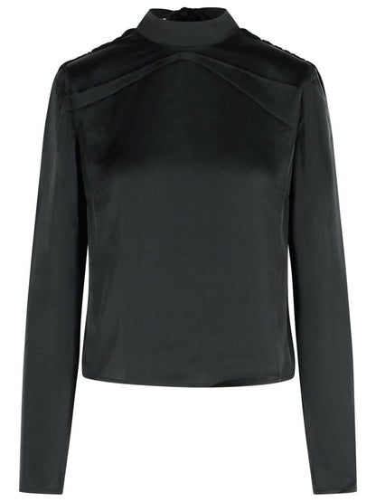 Rotate Birger Christensen – Draperad topp i svart polyester