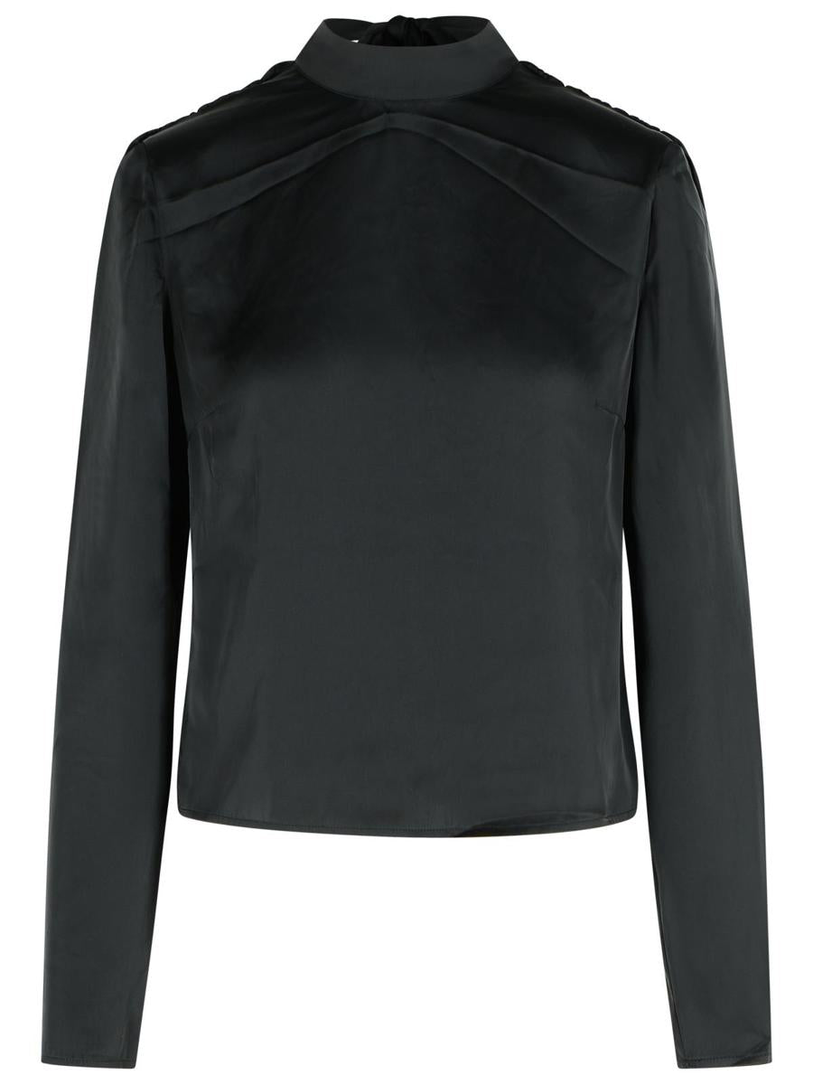 Rotate Birger Christensen – Draperad topp i svart polyester