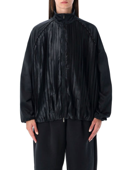 Nike Satin Plisserad Oversized Träningsjacka Sportkollektion