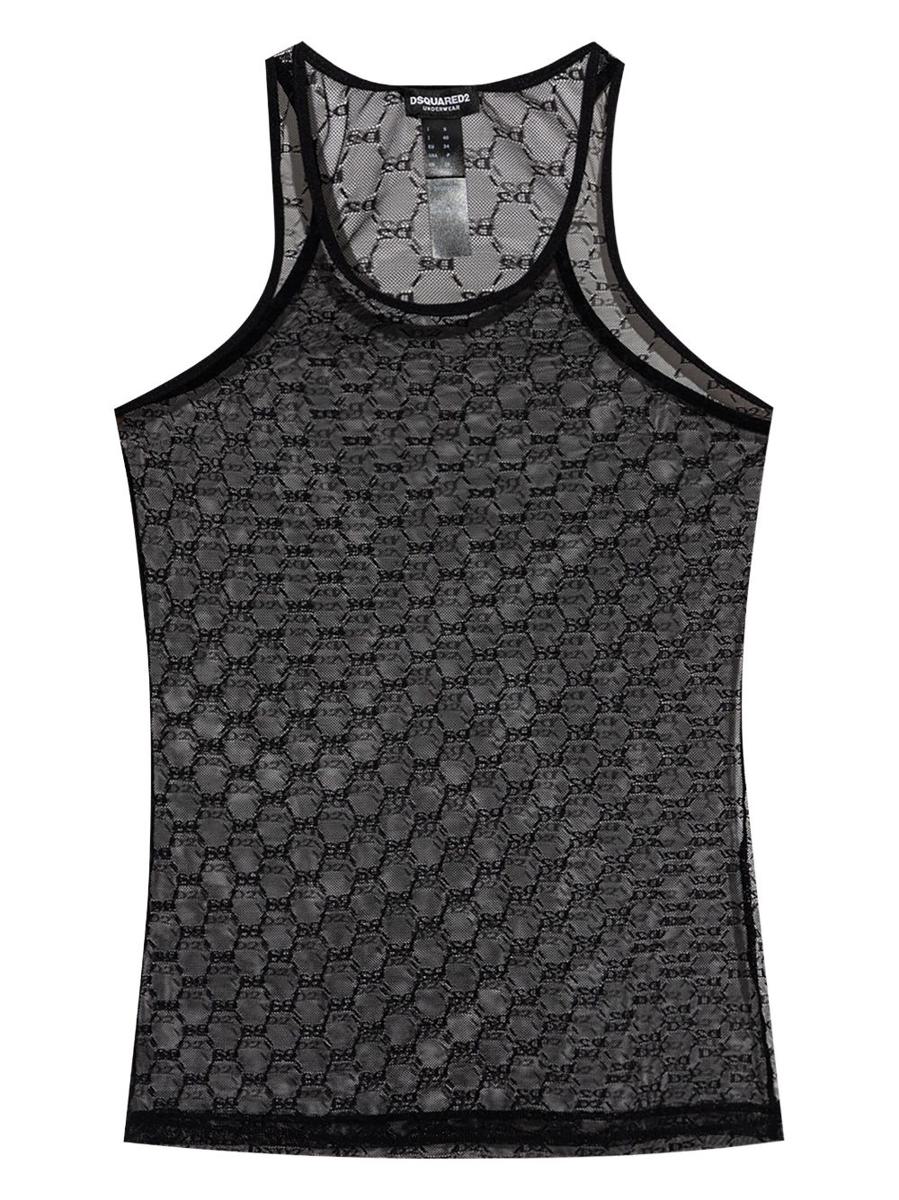 DSQUADERAD2 Linne med mesh-monogram