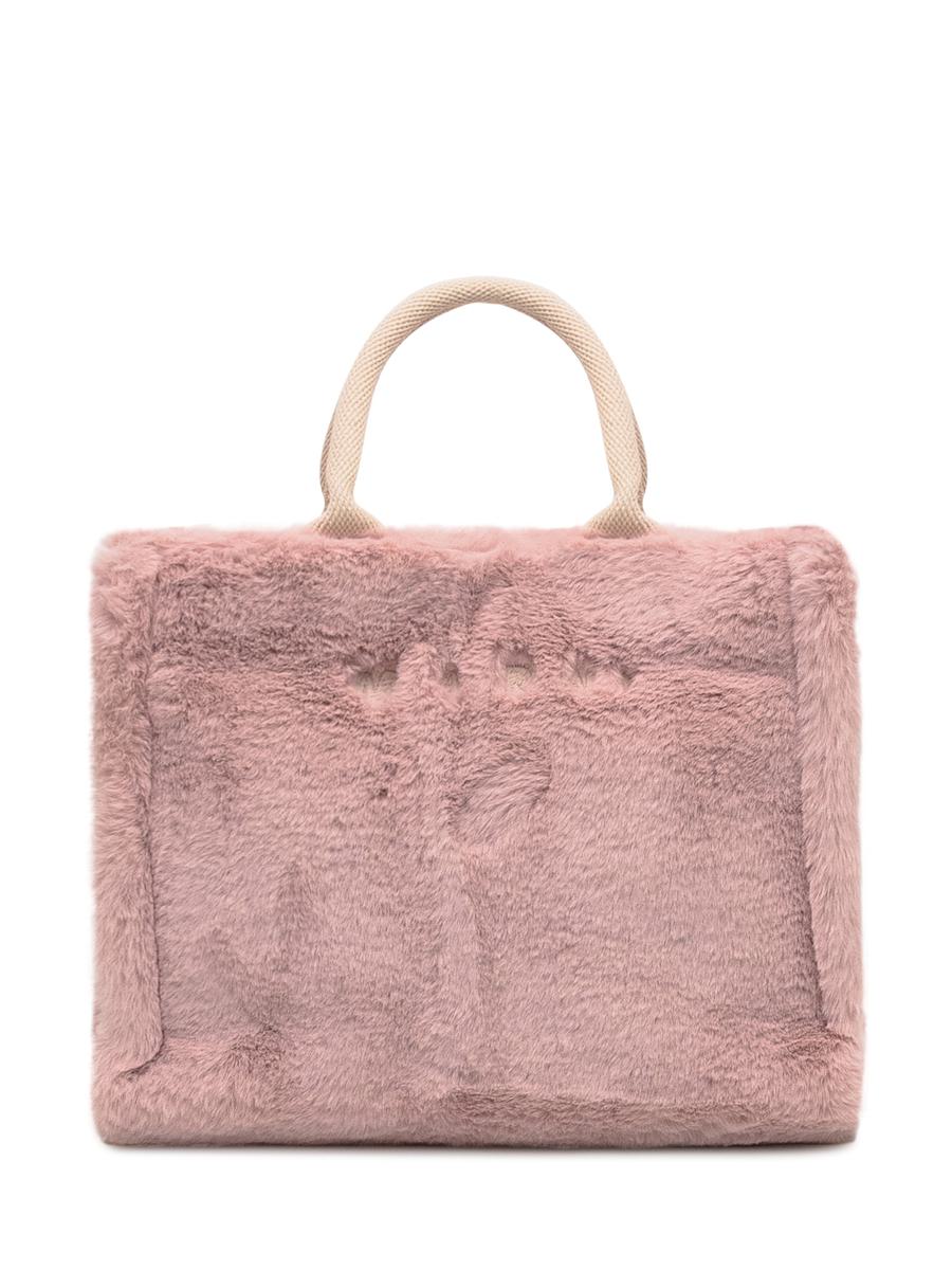 Marni Marni-väska i rosa fuskpäls
