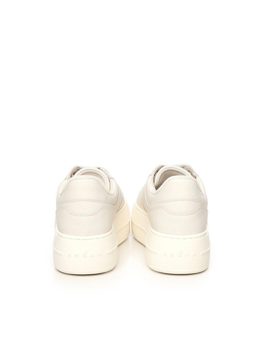 Hogan ljusbeige kalvskinnssneakers