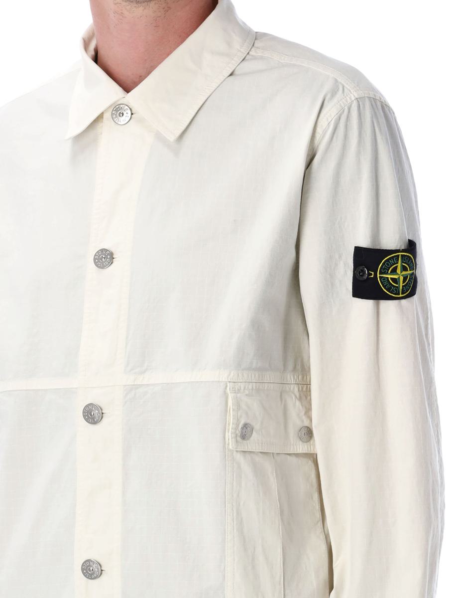 Stone Island Militärskyddad Stretchig Ripstop-Tc Överskjorta