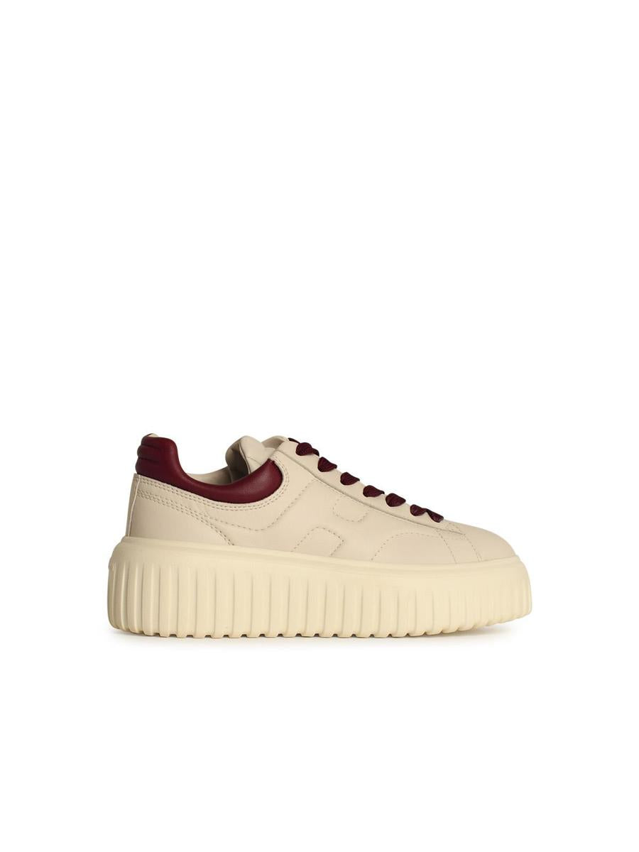Hogan 'H Stripes' Elfenbensvita Lädersneakers