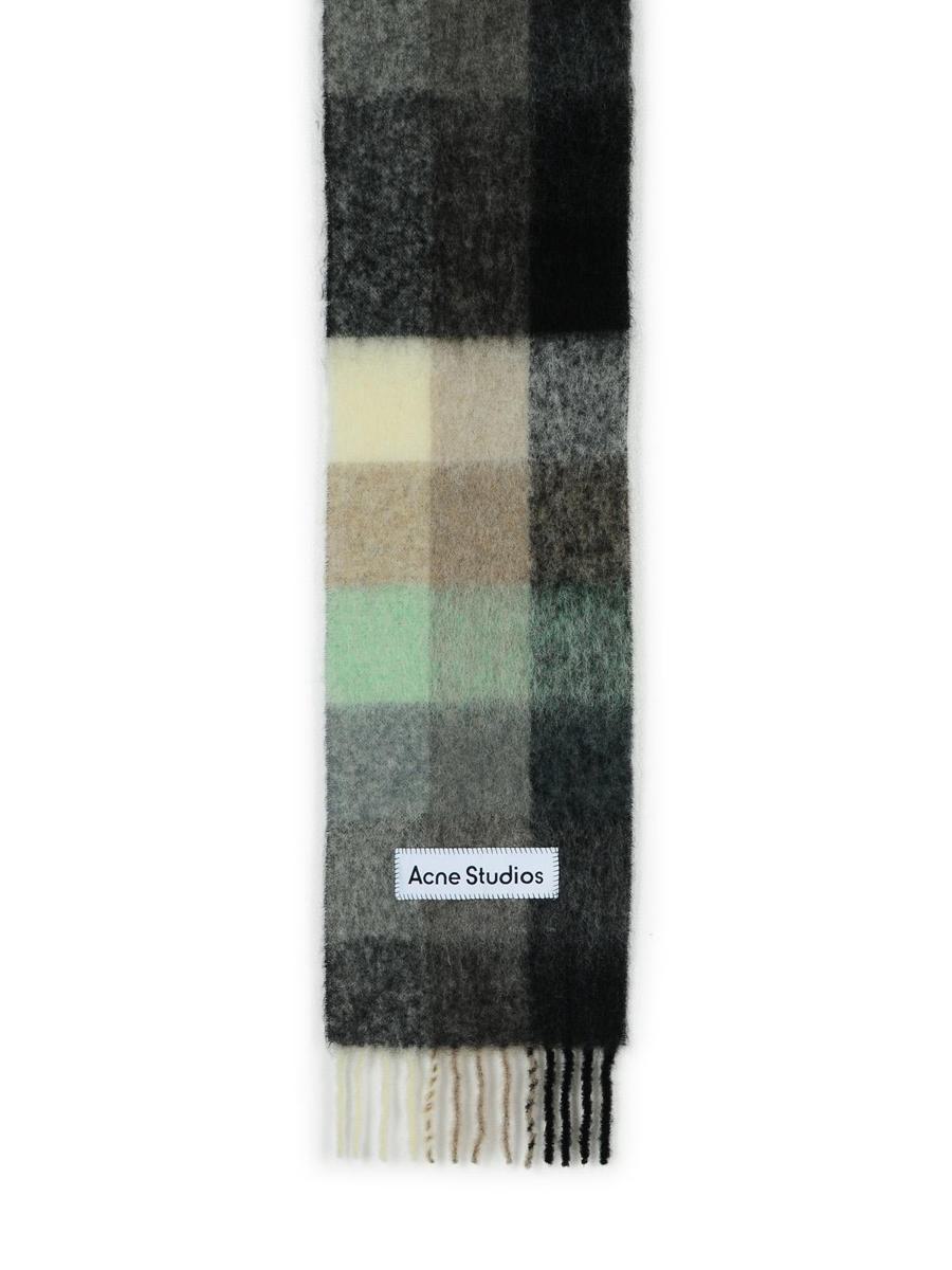 Acne Studios Grön Alpackablandad Halsduk