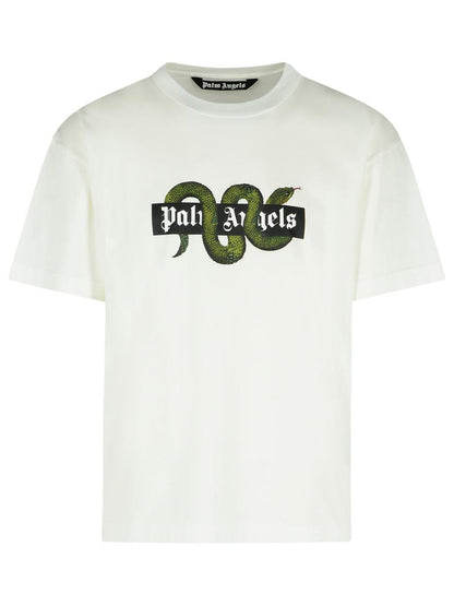 Palm Angels Vit bomulls-T-shirt