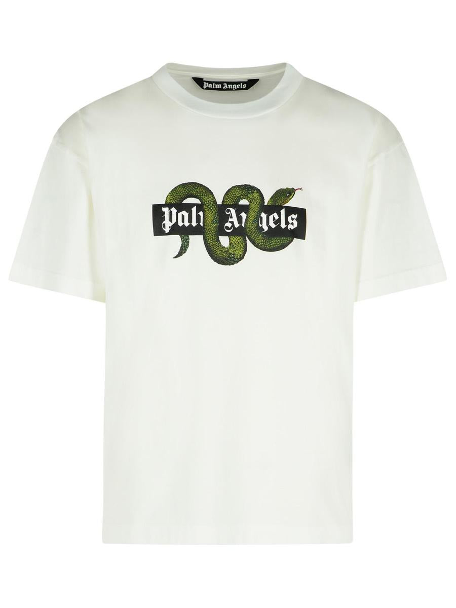 Palm Angels Vit bomulls-T-shirt