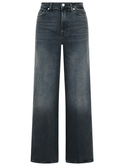 7 For All Mankind svarta jeans i bomullsblandning