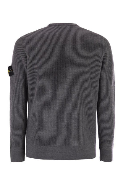 Stone Island rundhalsad tröja med ribbade kanter
