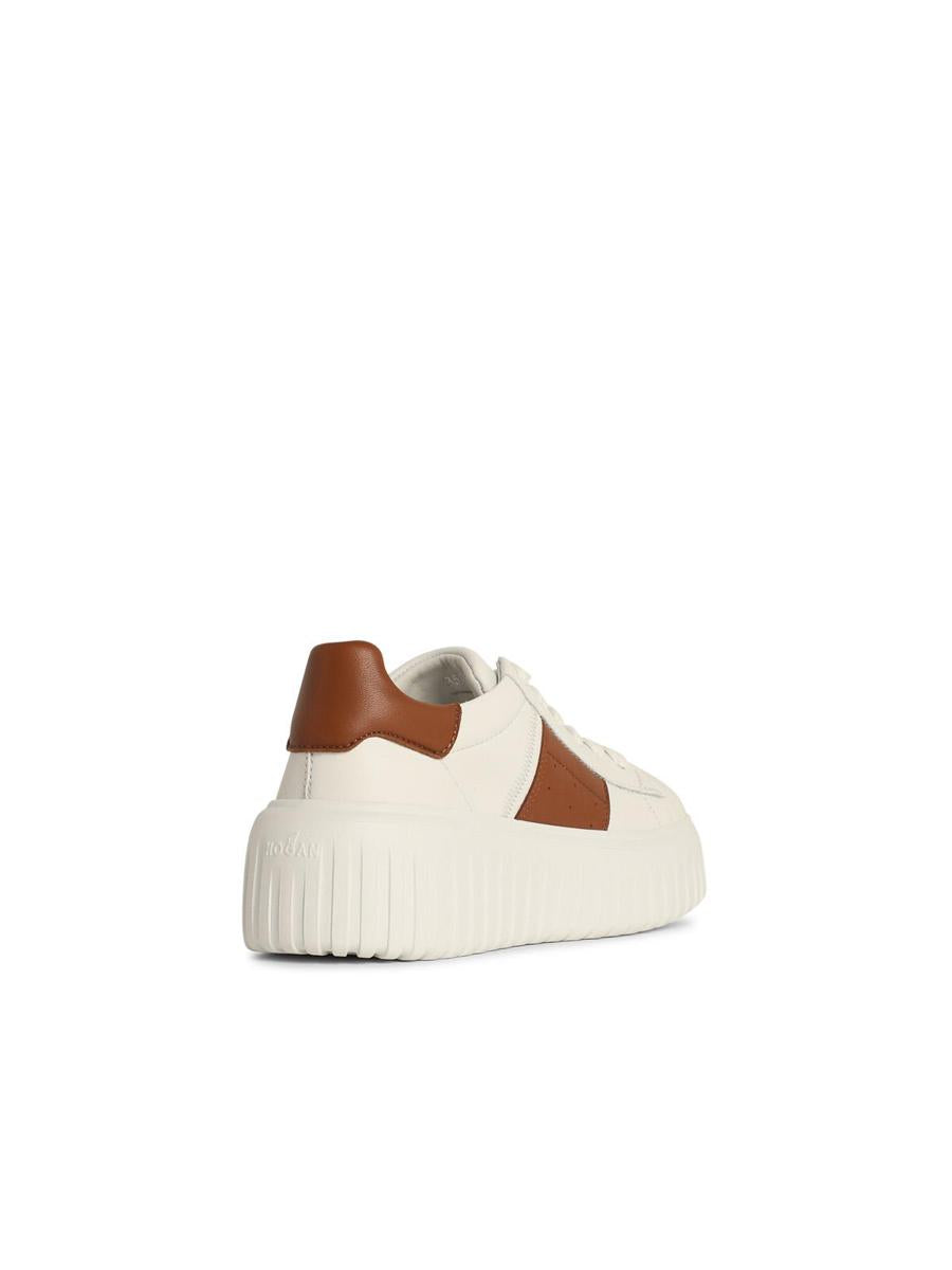 Hogan 'H Stripes' Elfenbensvita Lädersneakers