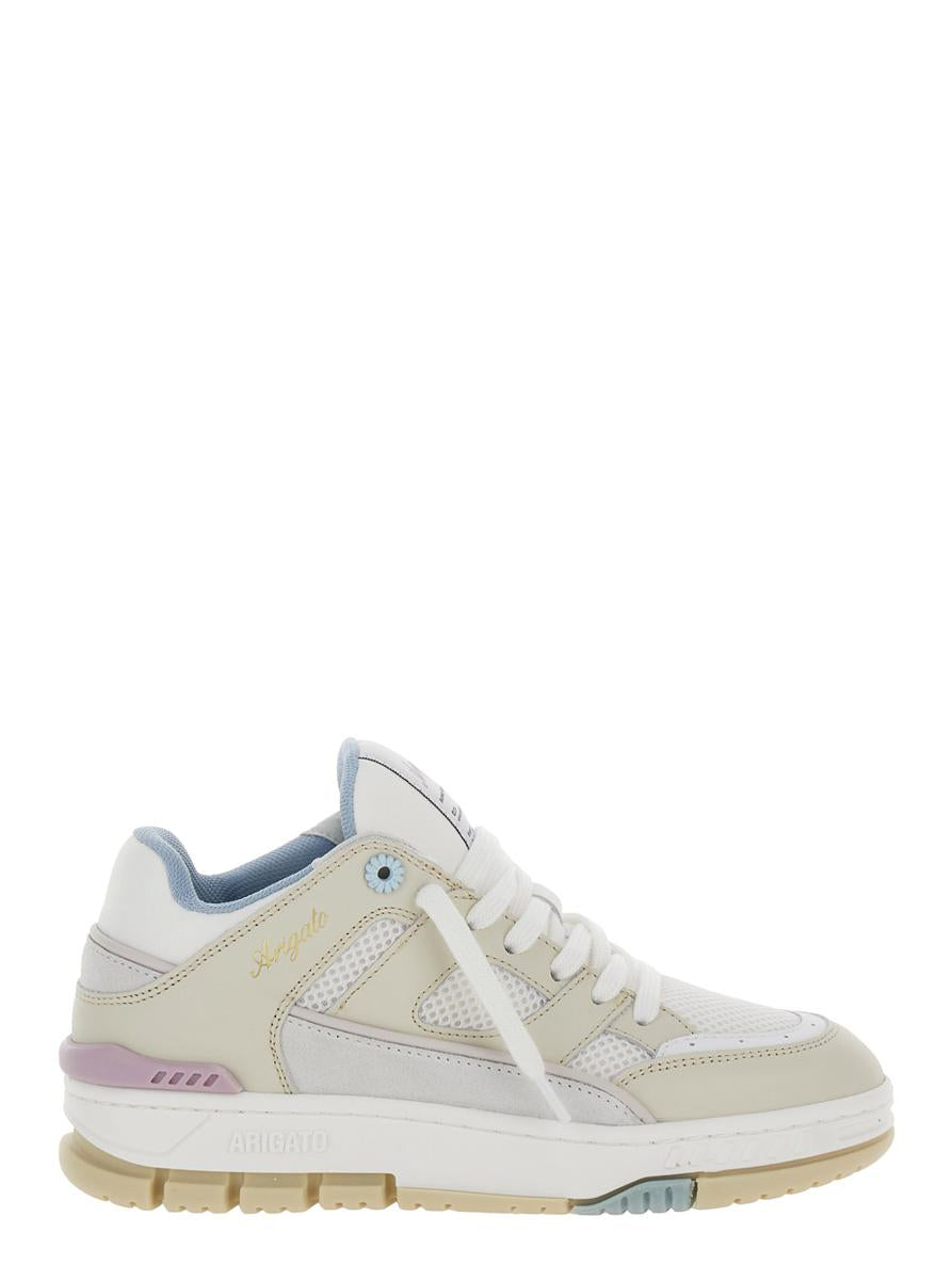 'Area Lo' Vita och flerfärgade sneakers med logotypdetalj i läderblandning för kvinnor
