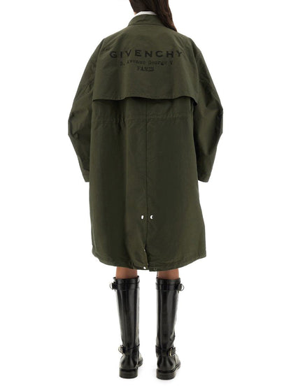 Givenchy överdimensionerad parkas med logotyptryck