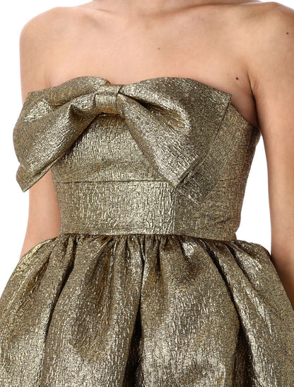 Självporträtt Metallisk Jacquard Miniklänning