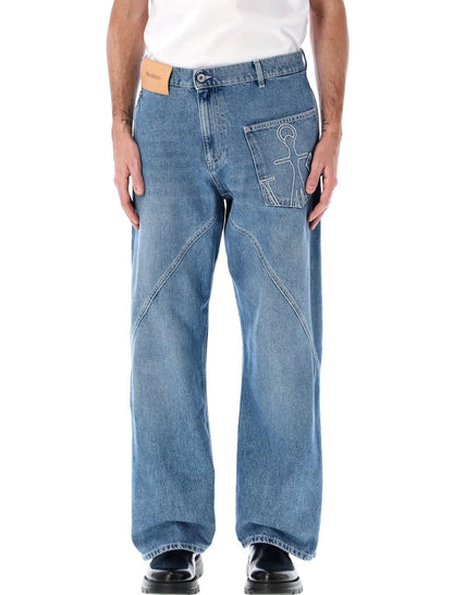 JW Anderson Bomull Twisted Workwear Denimbyxor