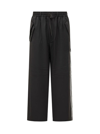 Y-3 Adidas Svarta Baggy Byxor Med Sidoband Y-3