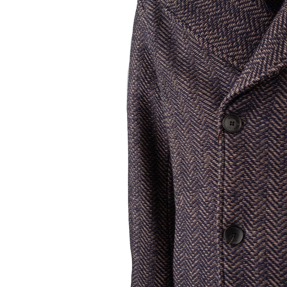 Etro Blå Och Kamelfärgad Peacoat Jacka