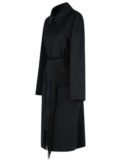 MM6 Maison Margiela svart trenchcoat i ull från jungfruolja