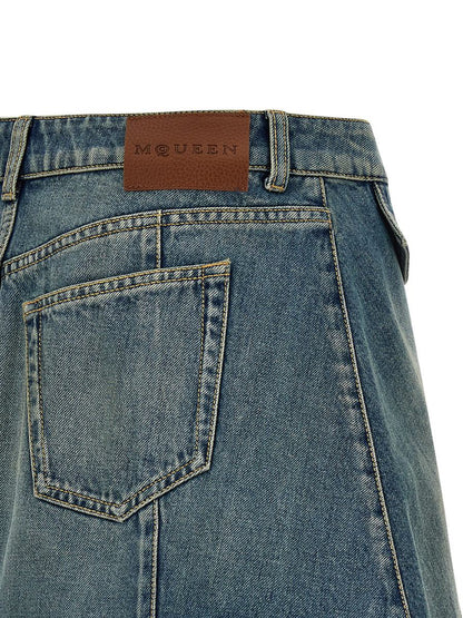 Alexander McQueen Denim Minikjol