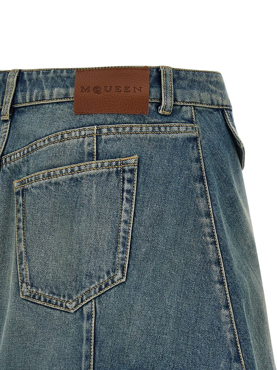 Alexander McQueen Denim Minikjol