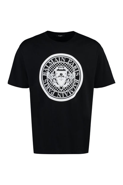 Balmain bomulls-t-shirt med rund hals