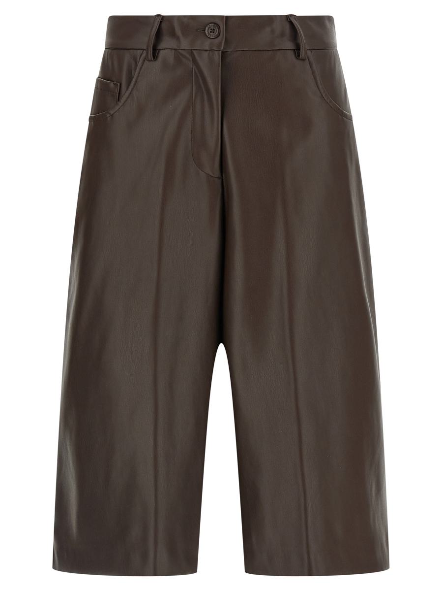 Bermudashorts i hudfärgat lädermönster