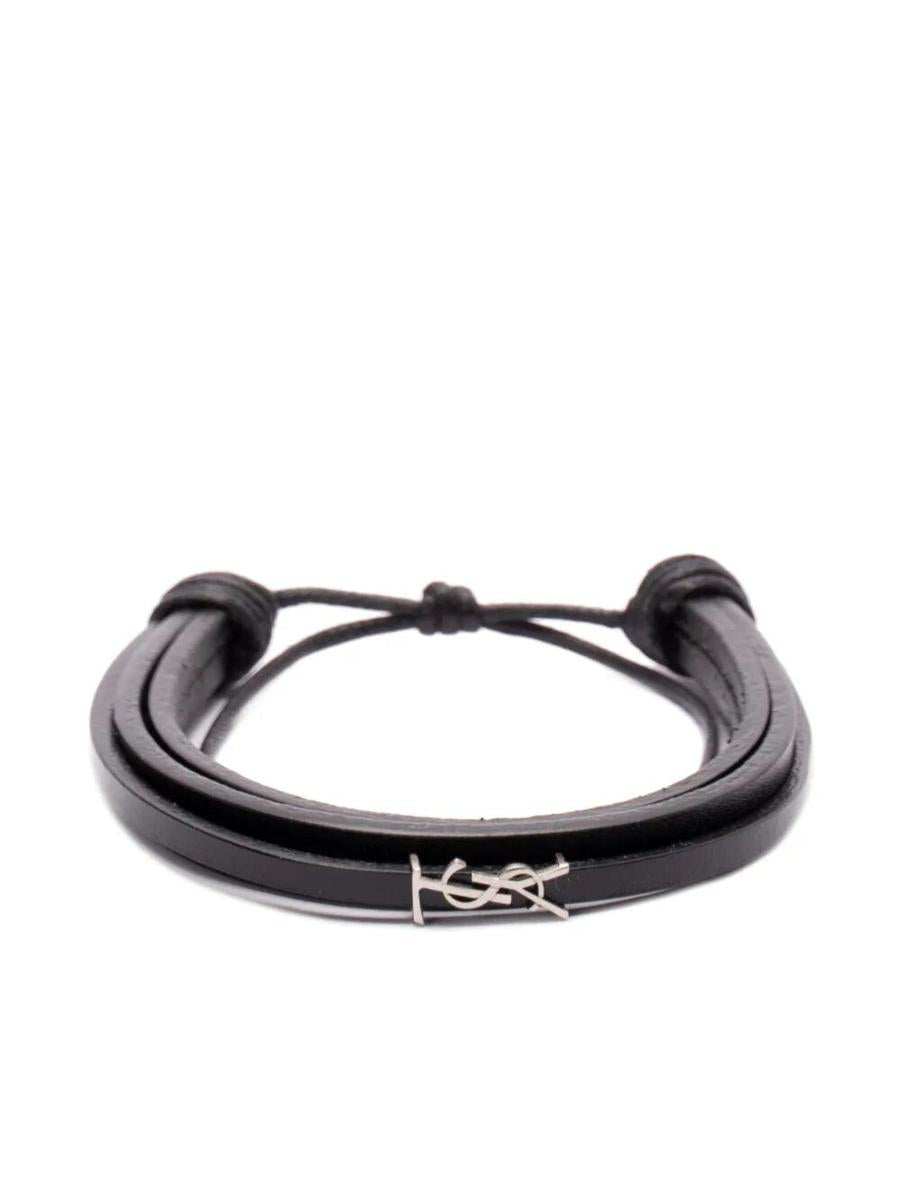 Saint Laurent Cassandre läderarmband med flera strängar Tillbehör