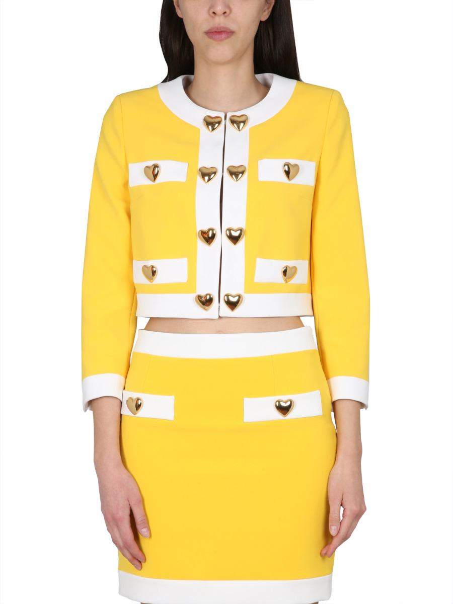 Moschino Crepejacka med hjärtformade knappar
