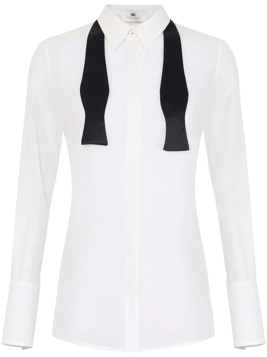 Elisabetta Franchi Georgette-skjorta med fluga