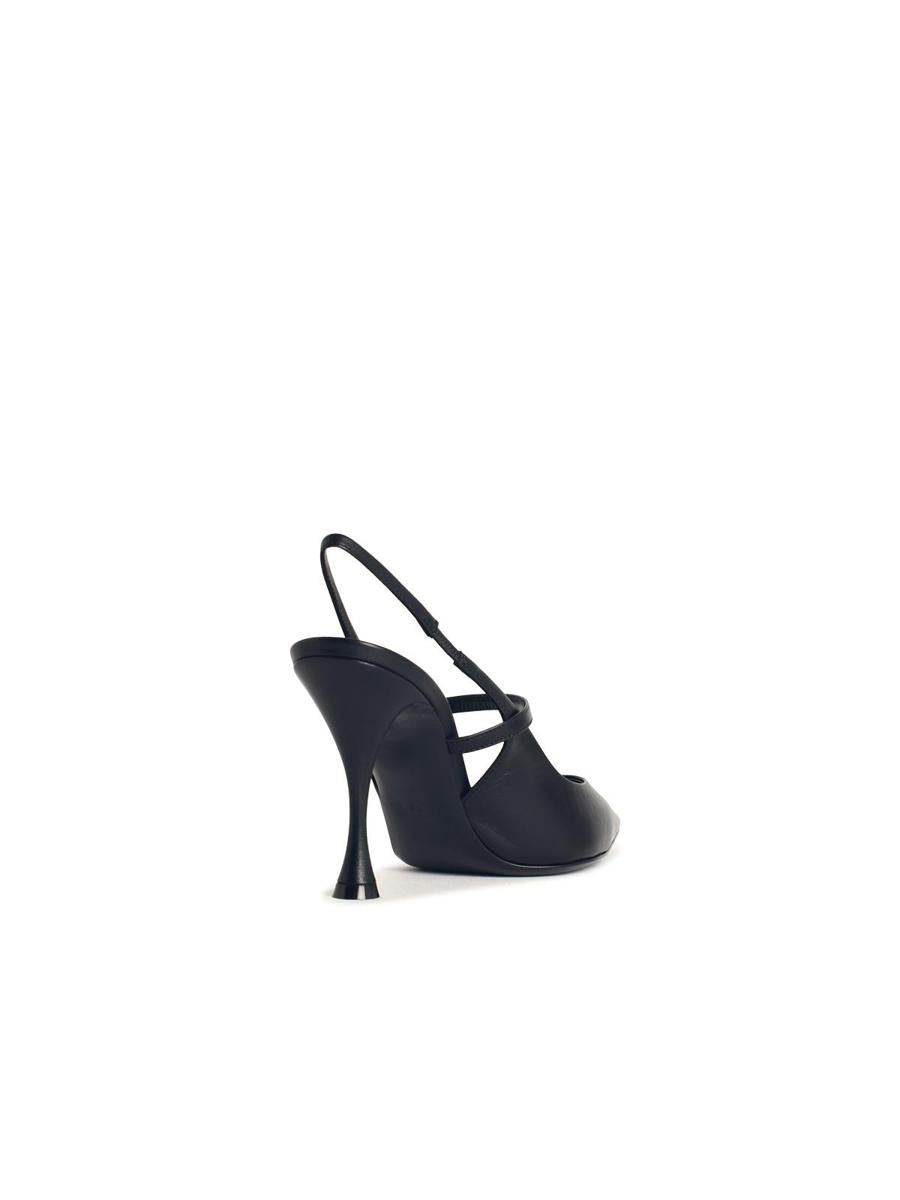Dolce &amp; Gabbana svarta läderslingbacks