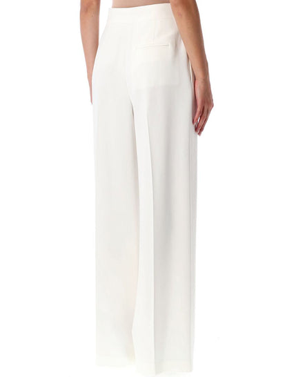 Alberta Ferretti Vita Plisserade Byxor med Vida Ben