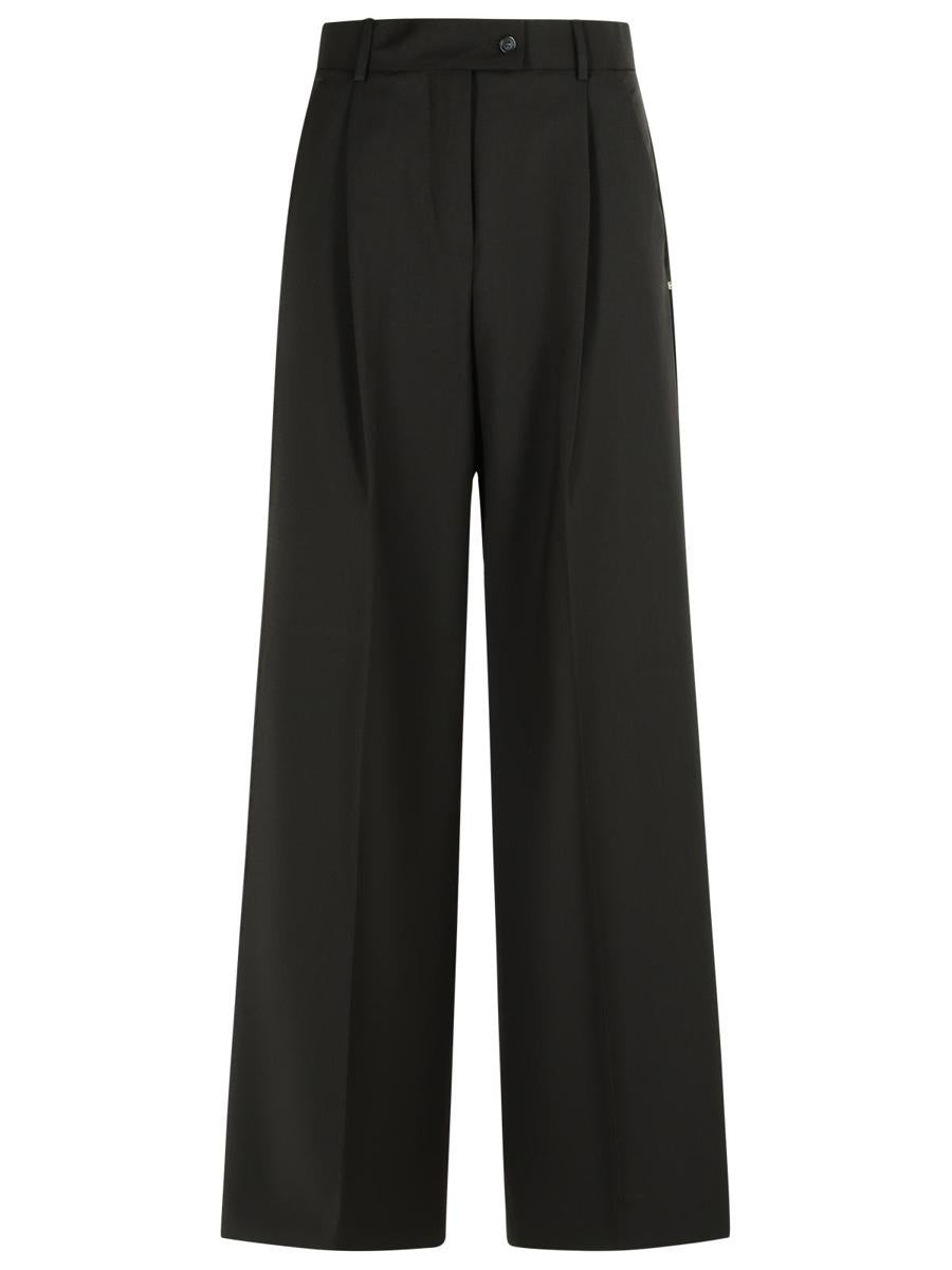 Sportmax 'Vela' mörkbruna byxor i ull