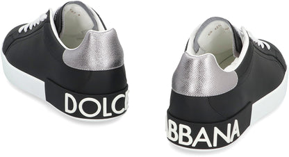 Dolce &amp; Gabbana Portofino Spoiler Låga Sneakers i Läder