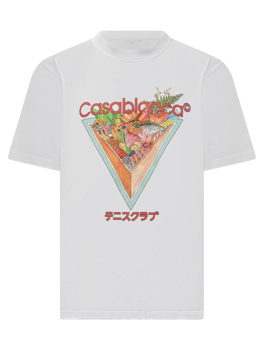 Casablanca Vit Casablanca T-shirt med grafiskt tryck från Sushi