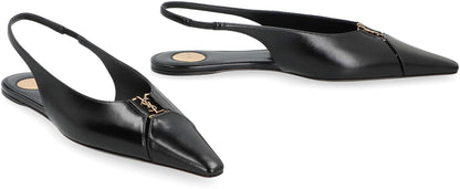 Saint Laurent Babylone spetsiga slingback-balettskor